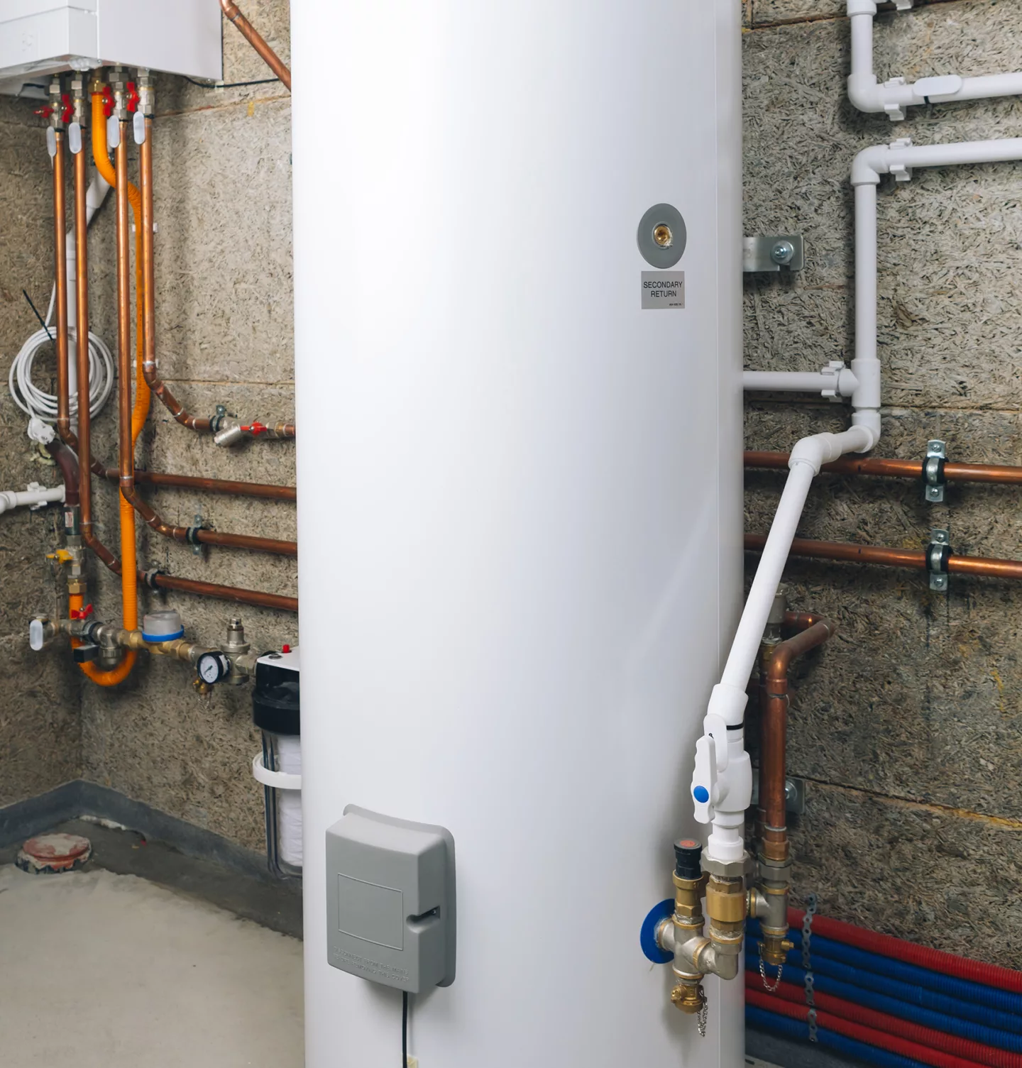 Technikraum mit boiler